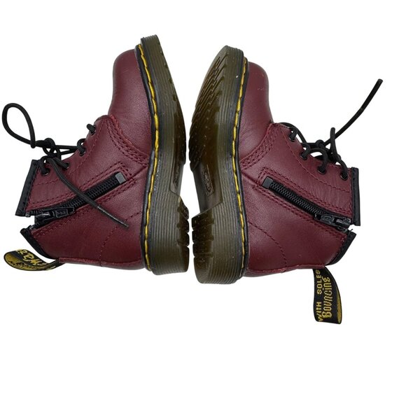 Dr. Martens Infant 1460 Softy T Cherry Red Leather Ankle Booties Infant sz 5 - Picture 6 of 10